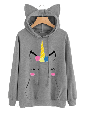 Sweats Licorne <br> Gris - Univers Licorne