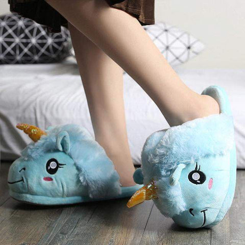 Pantoufle Licorne<br> Bleu - Univers Licorne