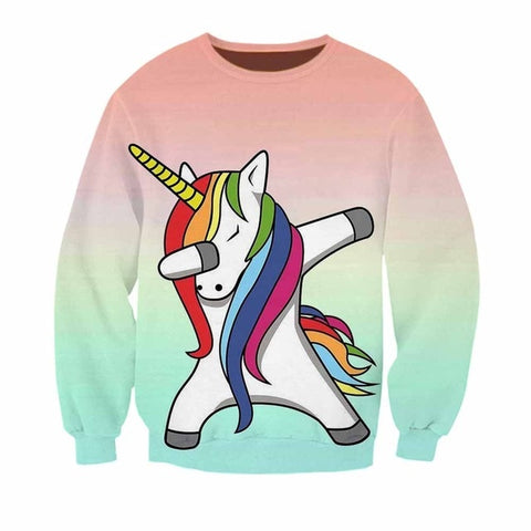 Sweats Licorne <br> Dab Arc-en-ciel - Univers Licorne