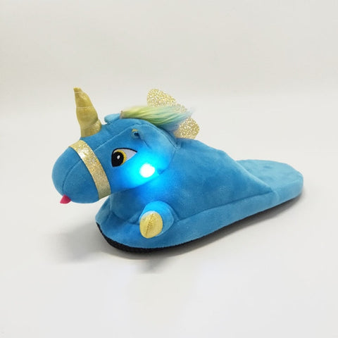 Pantoufle Licorne<br> Bleu Lumineux - Univers Licorne
