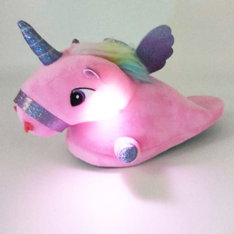 Pantoufle Licorne<br> Rose Lumineux - Univers Licorne